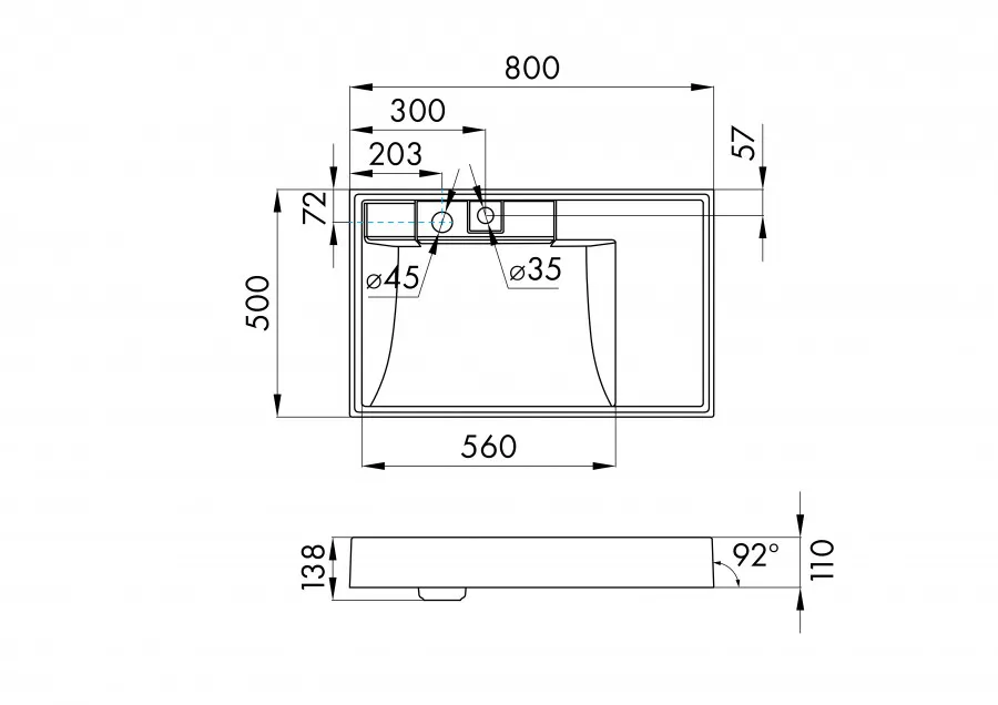 Товар: Раковина РЕЙН 80, белая 1A72113KRW010 - фото 6 Раковина РЕЙН 80, белая 1A72113KRW010 — фото 6, Раковины