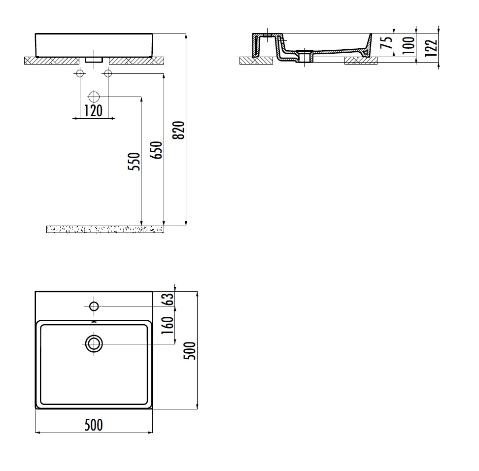 Товар: CREAVIT Раковина мебельная (50*50) VX255-00CB00E-0000 - фото 2 CREAVIT Раковина мебельная (50*50) VX255-00CB00E-0000 — фото 2, Раковины накладные