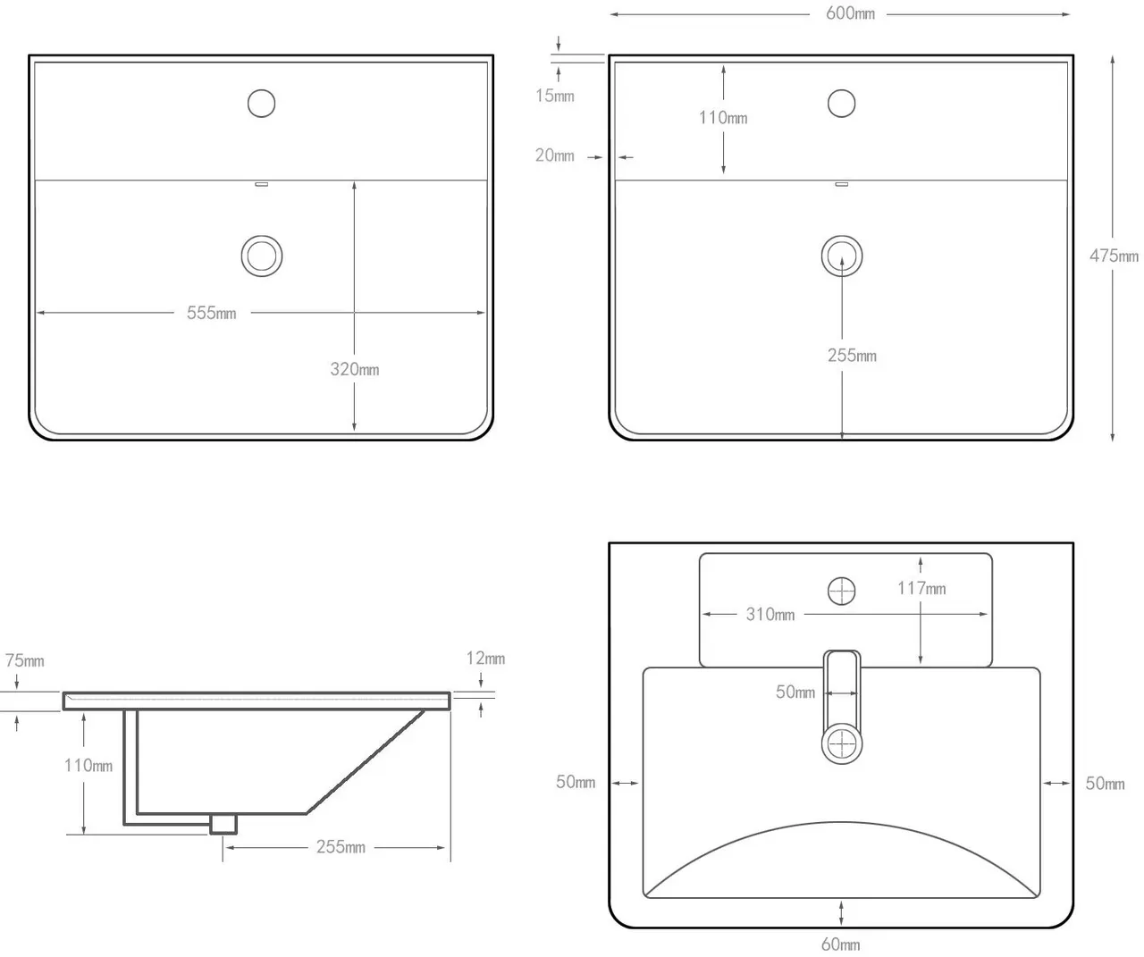 Товар: Раковина Aquanet Ирис 60 белая 00301803 - фото 12 Раковина Aquanet Ирис 60 белая 00301803 — фото 12, Раковины