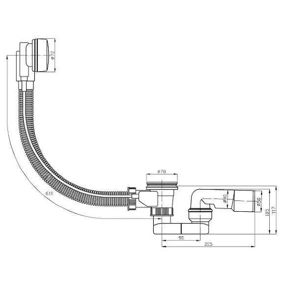 Товар: EVSE150 Слив-перелив для ванны PLASTIC (полуавтомат) хром PLASTBRNO - фото 2 EVSE150 Слив-перелив для ванны PLASTIC (полуавтомат) хром PLASTBRNO — фото 2, Сливы-переливы
