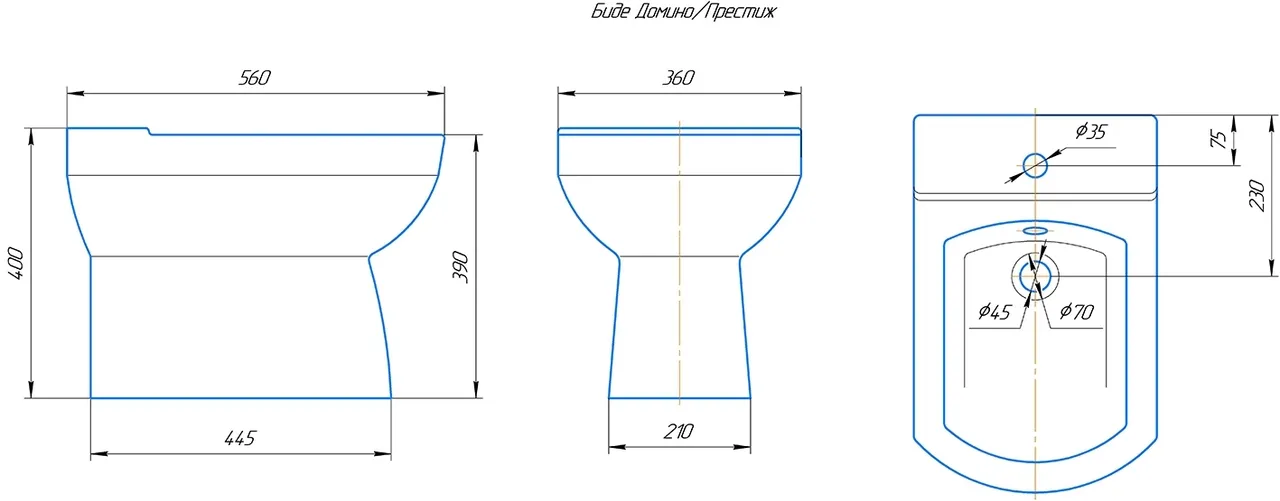 Товар: Биде KIROVIT Домино/Престиж напольное белое (Вн БдБ04) 4640021062326 - фото 3 Биде KIROVIT Домино/Престиж напольное белое (Вн БдБ04) 4640021062326 — фото 3, Биде