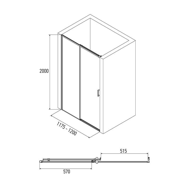 Товар: Душевая дверь ALEX BAITLER 6 серия AB64B120 тонированное стекло - фото 3 Душевая дверь ALEX BAITLER 6 серия AB64B120 тонированное стекло — фото 3, Душевые перегородки