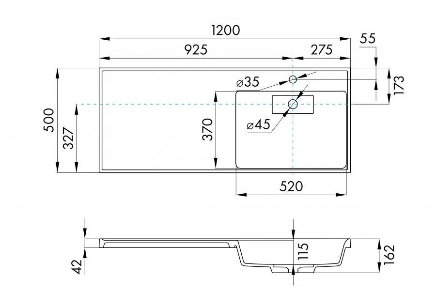 Товар: Раковина ЛОНДРИ 120, правая, белая 1A72243KLH010 - фото 9 Раковина ЛОНДРИ 120, правая, белая 1A72243KLH010 — фото 9, Раковины
