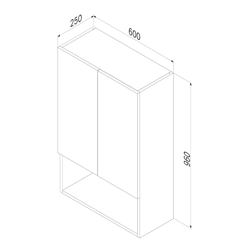 Товар: M85CHX06021WG X-Joy, Шкаф навесной с дверками и открытой полкой, 60 см, белый глянец - фото 8 M85CHX06021WG X-Joy, Шкаф навесной с дверками и открытой полкой, 60 см, белый глянец — фото 8, Шкафы для ванной