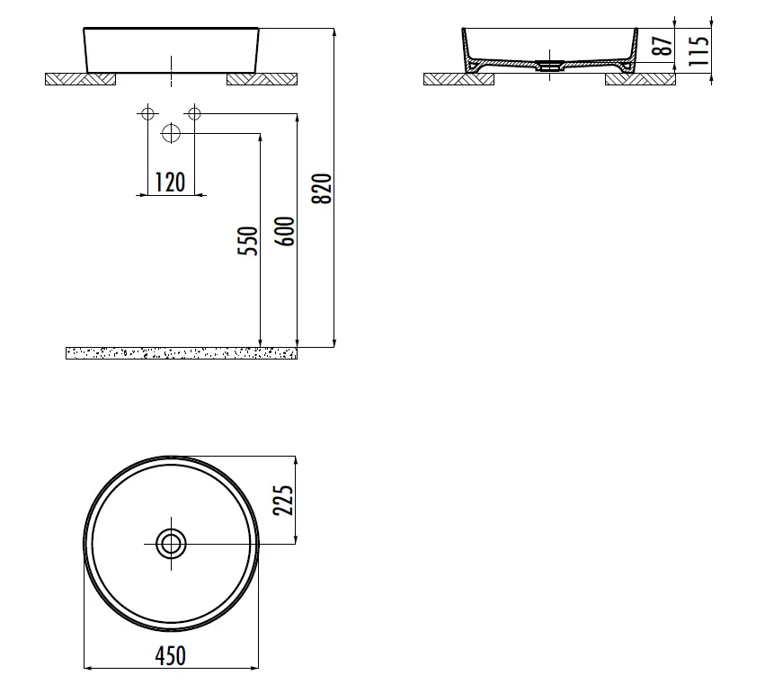 CREAVIT Раковина мебельная (45 см) LP145-00LC00E-0000 — фото 2, Раковины накладные