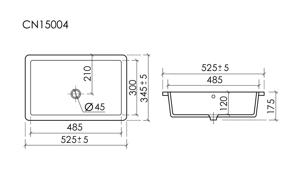 Раковина встраиваемая снизу Ceramicanova Era 525x345x175мм, c отверстием слива - перелива белый, арт.CN15004 — фото 6, Раковины встраиваемые снизу