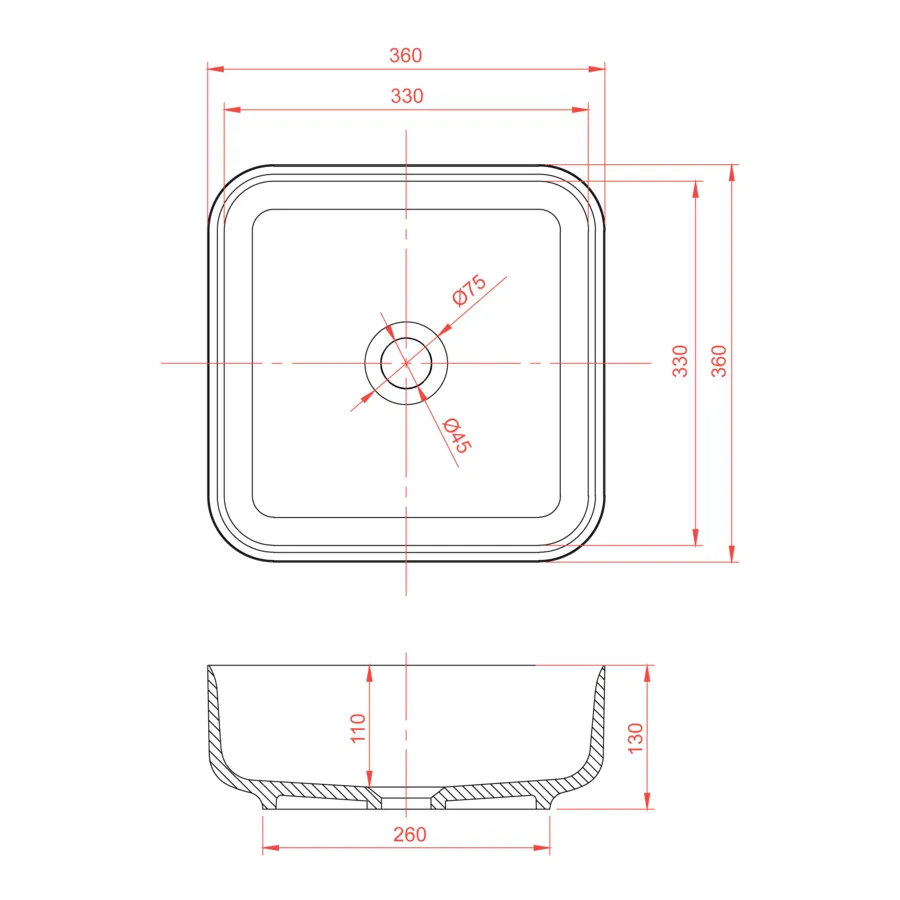 Товар: Раковина Loreto Piazza 360 округлая, белый матовый, MonteBianco 12018 - фото 5 Раковина Loreto Piazza 360 округлая, белый матовый, MonteBianco 12018 — фото 5, Раковины