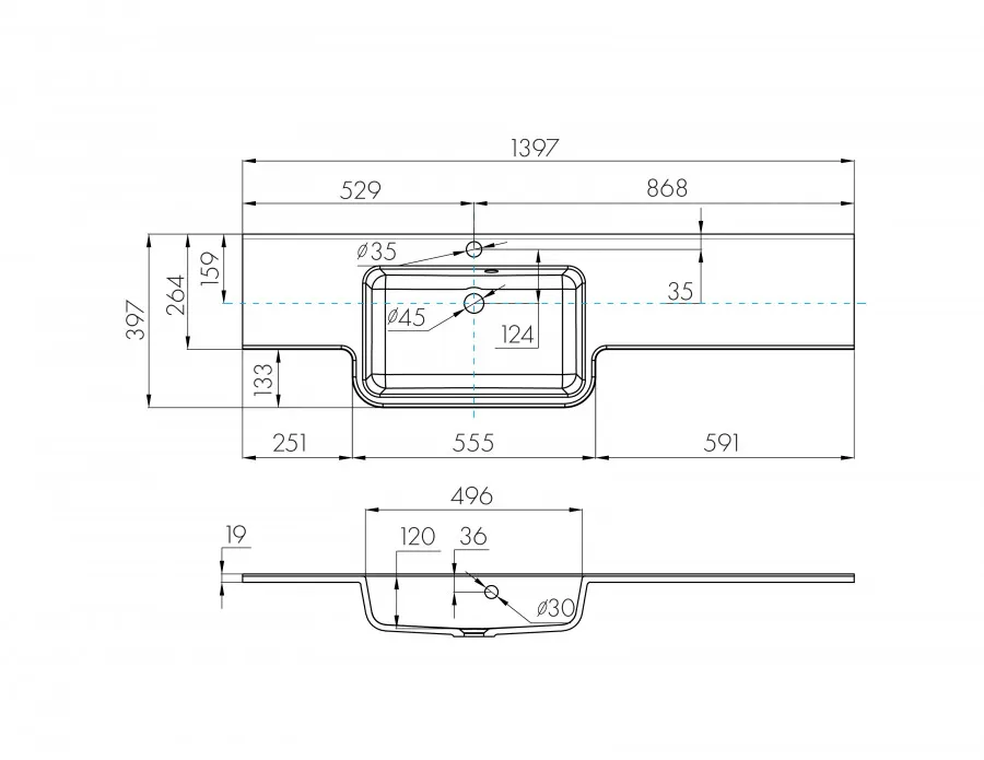 Раковина HOTEL B 140, левая, белая 1A709631PI01L — фото 2, Раковины
