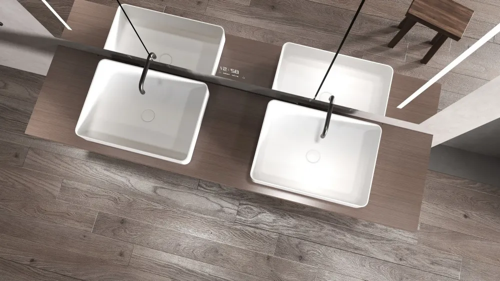 Раковина накладная ABBER Stein AS2629 белая матовая — фото 5, Раковины накладные