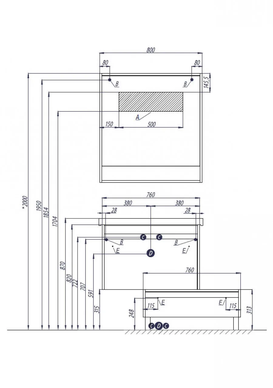 Товар: Зеркало КАПРИ 80, бетон пайн 1A230402KPDA0 - фото 3 Зеркало КАПРИ 80, бетон пайн 1A230402KPDA0 — фото 3, Зеркала в ванную комнату