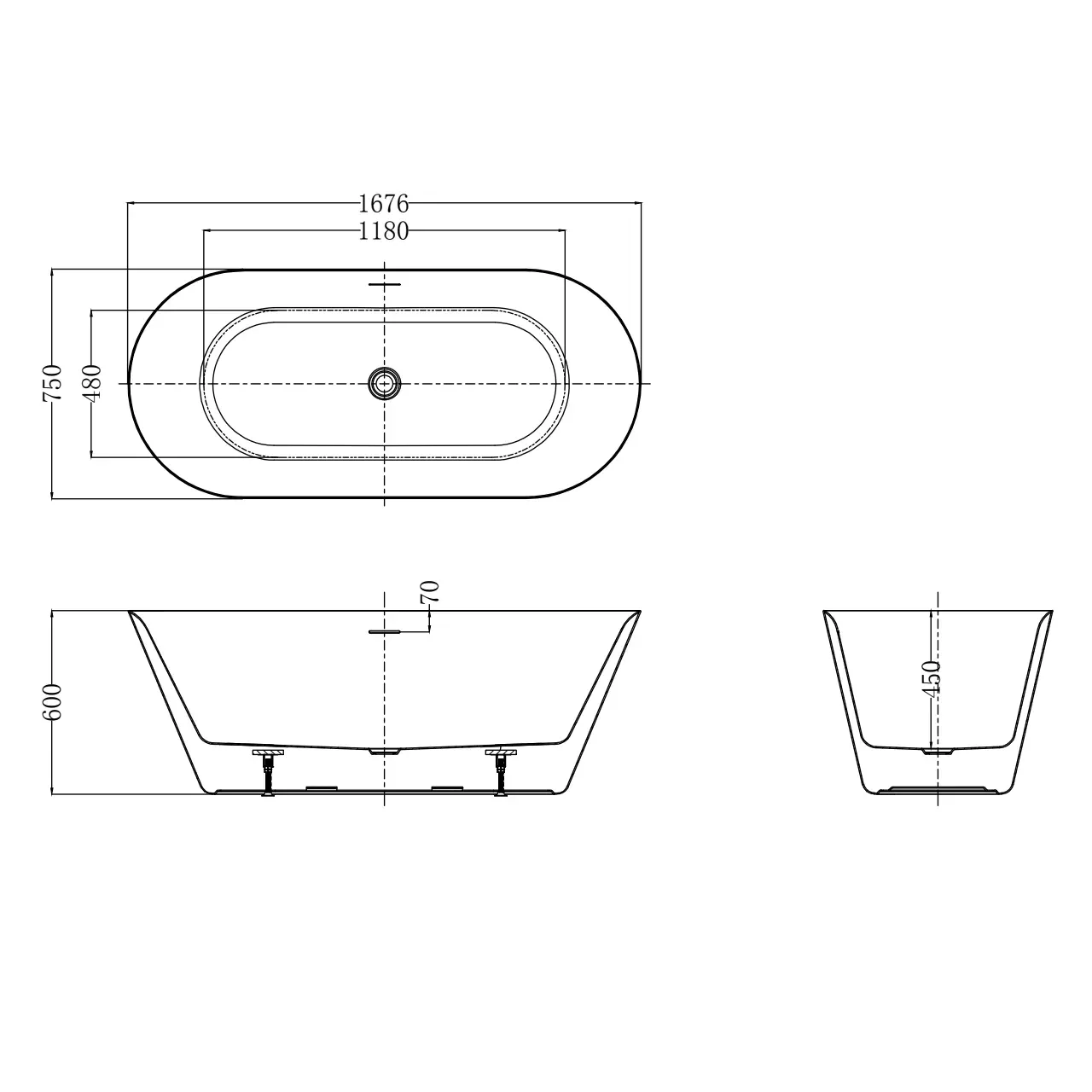 Товар: Ванна AQUAme акриловая отдельностоящая AQM3501MW - фото 7 Ванна AQUAme акриловая отдельностоящая AQM3501MW — фото 7, Акриловые ванны