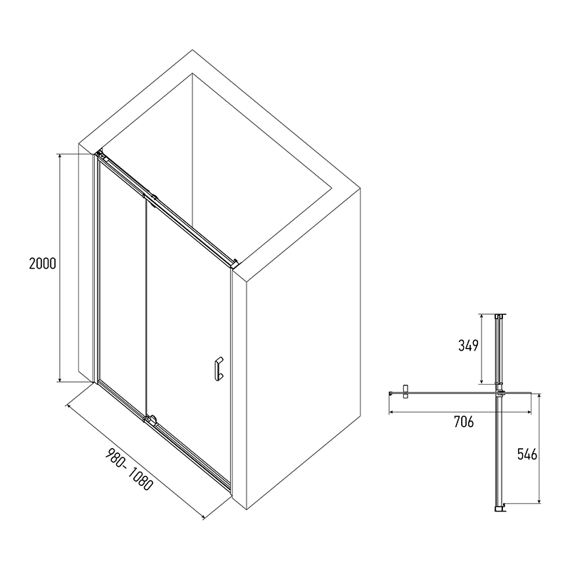 Товар: Душевая дверь ALEX BAITLER 7 серия AB72B100 тонированное стекло - фото 3 Душевая дверь ALEX BAITLER 7 серия AB72B100 тонированное стекло — фото 3, Душевые перегородки