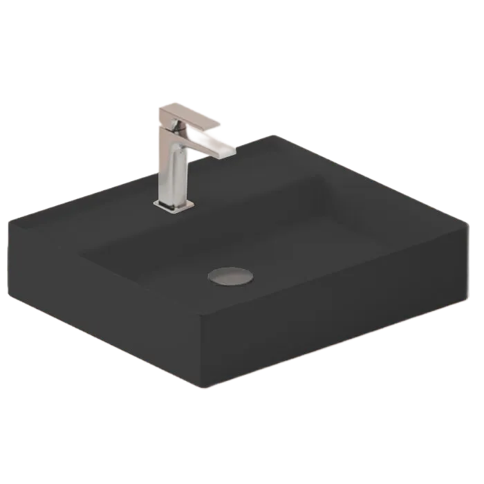 Раковина Artceram Scalino подвесная/накладная с одним отверстием цвет черный матовый SCL007 17 00 — фото 3, Раковины подвесные