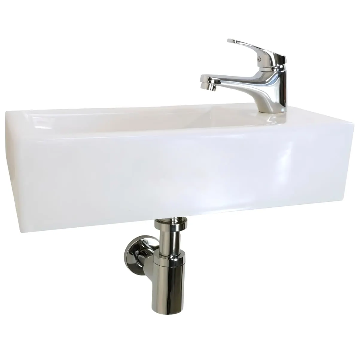 Раковина маленькая GS, 45x25x12 cm, отверстие справа. белая керамика 32577 — фото 9, Раковины