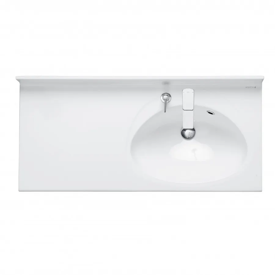 Раковина ОТЕЛЬ 3/1000, правая с навесами и диспенсором 1A70083NOT01R — фото 2, Раковины