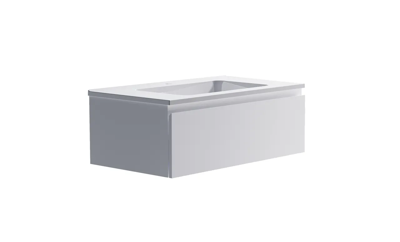 Товар: Нижний шкаф Альфа 90 с 1 ящиком белый матовый + Раковина "Альфа 90" 03060006+04010008 - фото 3 Нижний шкаф Альфа 90 с 1 ящиком белый матовый + Раковина "Альфа 90" 03060006+04010008 — фото 3, Тумбы с раковиной