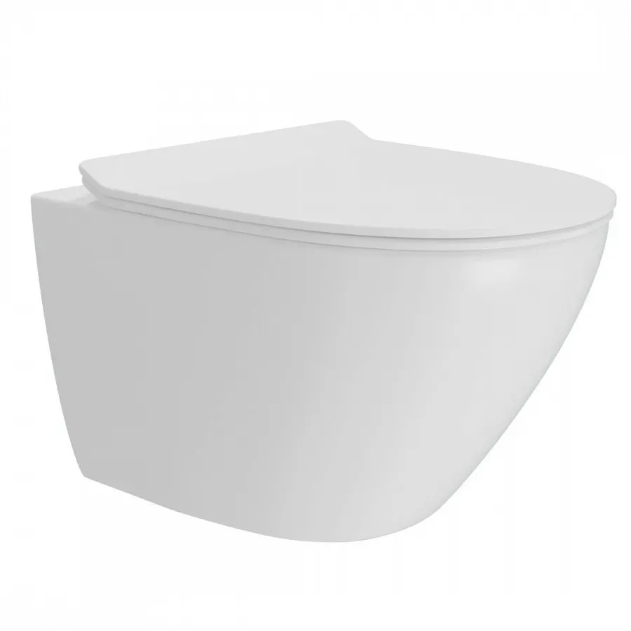 Унитаз подвесной Maretti Elena безободковый с микролифтом, EA10PBM93-844, белый — фото 1, Подвесные унитазы