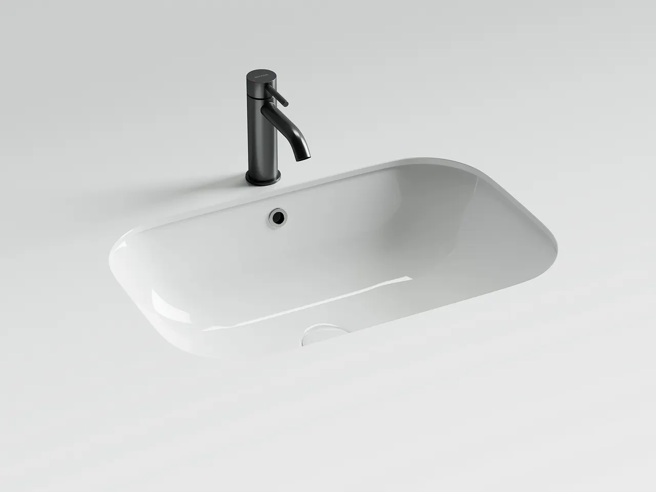 Раковина встраиваемая снизу Ceramicanova Era, c отверстием слива - перелива, 610x405x190мм, белый, арт.CN15007 — фото 2, Раковины встраиваемые снизу