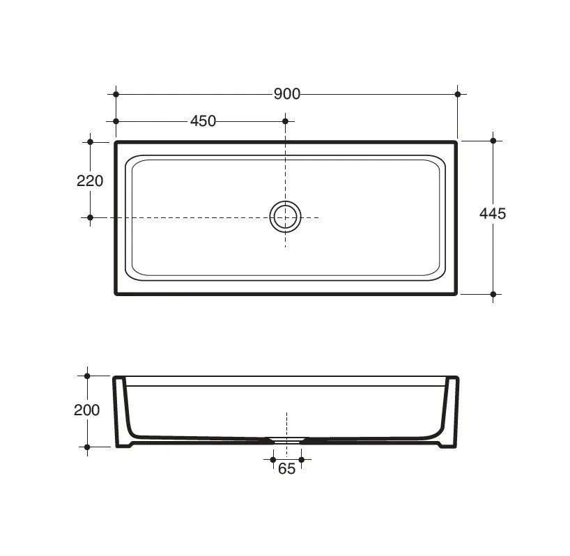 Раковина SIMAS SPECIALI накладная эмалированная с 4 сторон без отверстий цвет белый S77 — фото 4, Раковины накладные