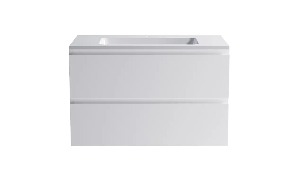 Товар: Нижний шкаф Альфа 90 с 2 ящиками белый матовый + Раковина "Альфа 90" 3060007+04010008 - фото 1 Нижний шкаф Альфа 90 с 2 ящиками белый матовый + Раковина "Альфа 90" 3060007+04010008 — фото 1, Тумбы с раковиной