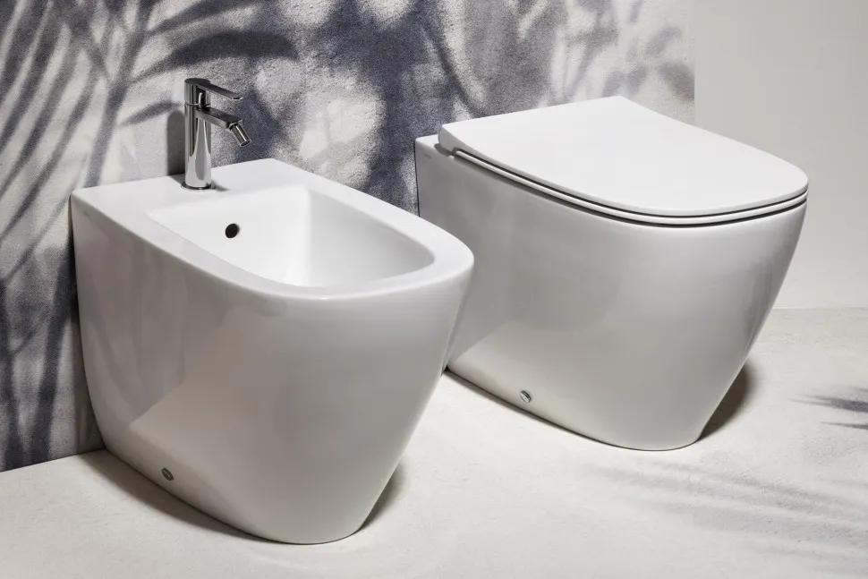 Унитаз SIMAS JUNIPER напольный приставной безободковый цвет белый JU01 — фото 4, Подвесные унитазы