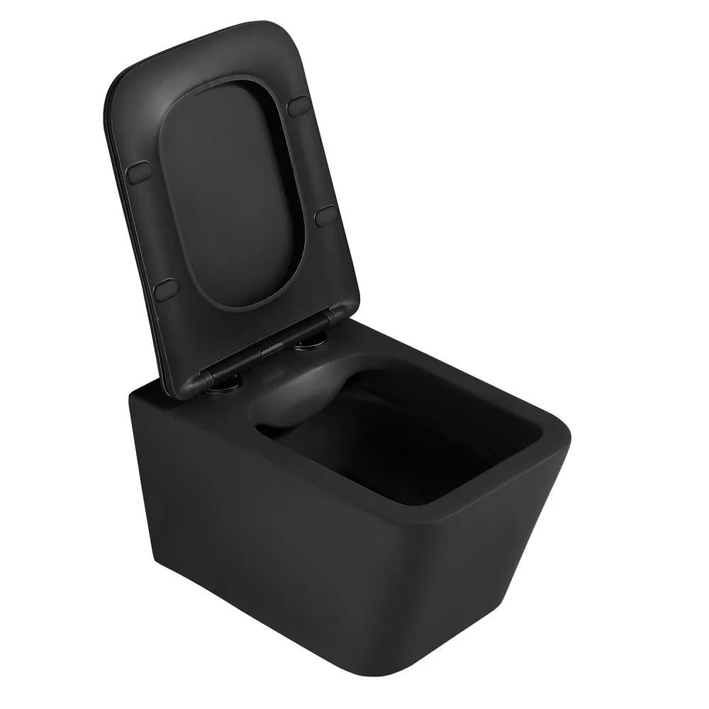 Комплект подвесной унитаз ABBER Rechteck AC1201MB черный матовый с инсталляцией AC0105 и кнопкой AC0121MB черный матовый AC1201MB-AC0105-AC0121MB — фото 7, Комплекты унитаз + инсталляция