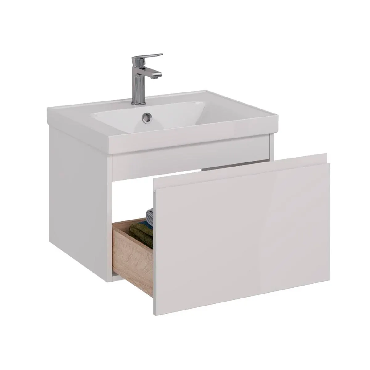 Товар: Тумба Lemark VEON MINI 60 см под 1 раковину, подвесная,1 ящик, цвет корпуса, фасада: Белый глянец LM02VM60T - фото 1 Тумба Lemark VEON MINI 60 см под 1 раковину, подвесная,1 ящик, цвет корпуса, фасада: Белый глянец LM02VM60T — фото 1, Тумбы под раковину