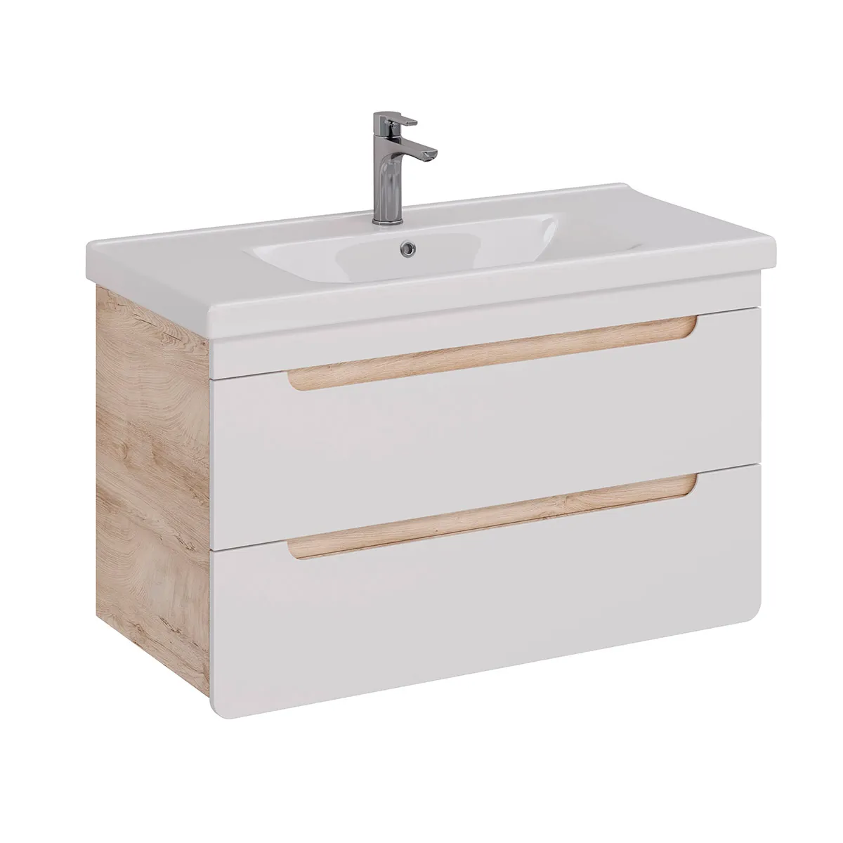 Товар: Тумба Lemark OLIVIA 100 см под 1 раковину, подвесная, 2 ящика, цвет корпуса: Дуб кантри, цвет фасада LM08OL100T - фото 9 Тумба Lemark OLIVIA 100 см под 1 раковину, подвесная, 2 ящика, цвет корпуса: Дуб кантри, цвет фасада LM08OL100T — фото 9, Тумбы под раковину