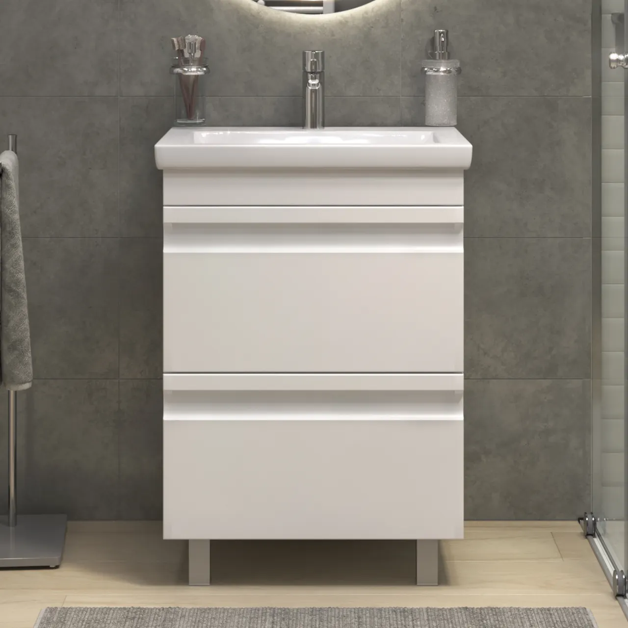 Товар: Тумба под раковину VIGO Holly 60 напольная белый (039) - фото 2 Тумба под раковину VIGO Holly 60 напольная белый (039) — фото 2, Тумбы под раковину