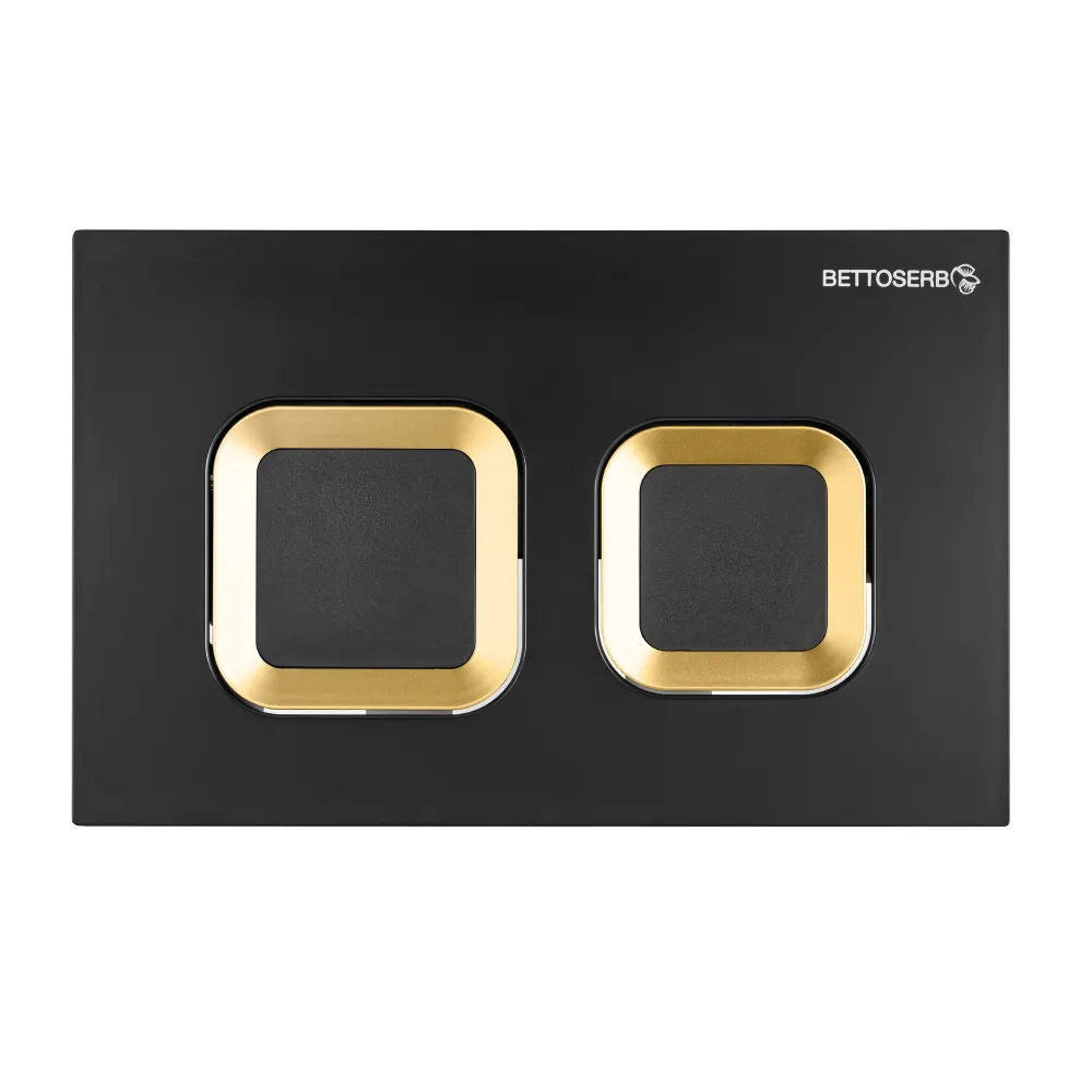 Товар: Клавиша смыва BETTOSERB черный матовый + золото глянец SMART 40006489 - фото 2 Клавиша смыва BETTOSERB черный матовый + золото глянец SMART 40006489 — фото 2, Кнопки смыва