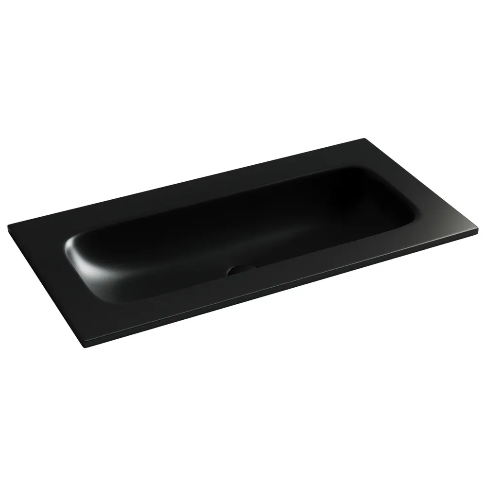 Раковина накладная мебельная CERAMICANOVA Grace прямоугольная 910x457x137 без отверстия под смеситель 910*457*137 цвет черный матовый CN7019MBwx — фото 1, Раковины накладные