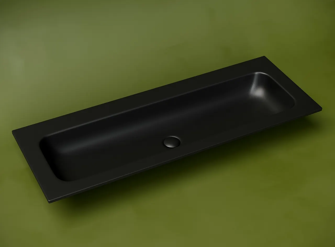 Раковина накладная мебельная Grace прямоугольная, без отверстия под смеситель 1210x457x137 мм, цвет черный матовый, арт. CN7016MBwx — фото 2, Раковины накладные