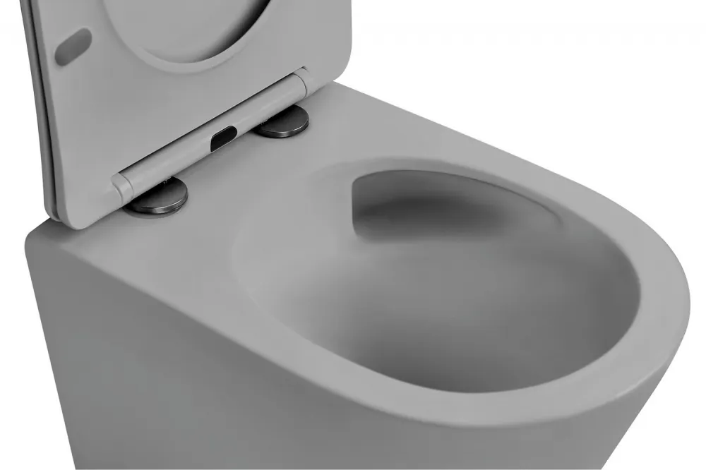 Товар: Унитаз ABBER Bequem AC1102TMG подвесной серый матовый, безободковый, смыв торнадо - фото 13 Унитаз ABBER Bequem AC1102TMG подвесной серый матовый, безободковый, смыв торнадо — фото 13, Подвесные унитазы