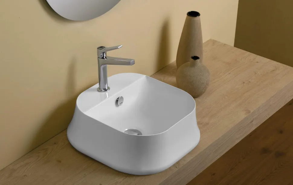 Товар: Раковина SIMAS SHARP накладная с одним отверстием цвет белый SH07 - фото 2 Раковина SIMAS SHARP накладная с одним отверстием цвет белый SH07 — фото 2, Раковины накладные