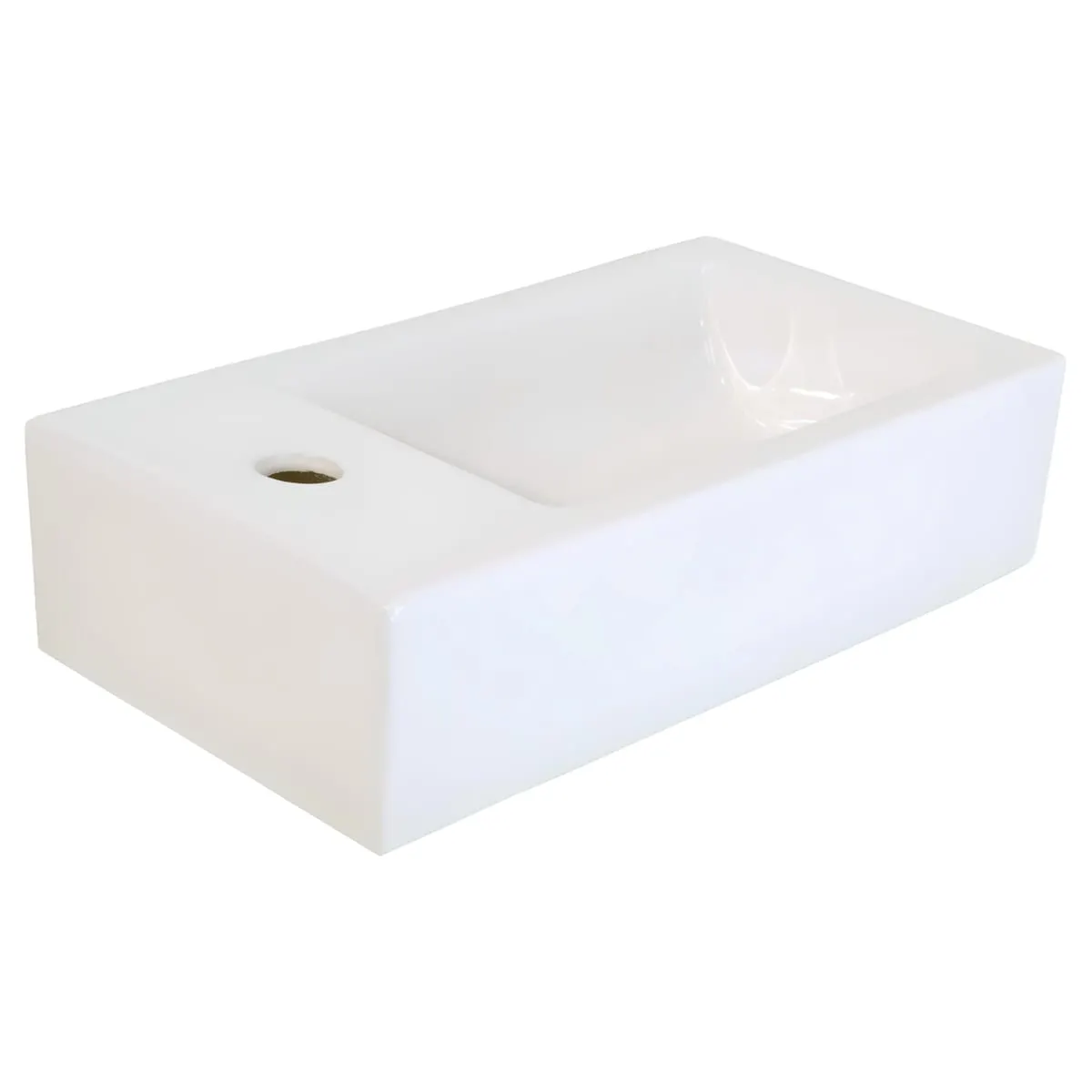 Раковина маленькая GS, 45x25x12 cm, отверстие слева. белая керамика 32266 — фото 4, Раковины