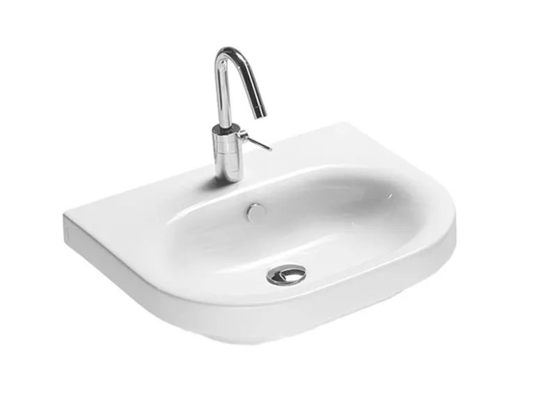 Товар: Раковина HATRIA DAYTIME YXBL01 подвесная с одним отверстием с переливом цвет белый - фото 1 Раковина HATRIA DAYTIME YXBL01 подвесная с одним отверстием с переливом цвет белый — фото 1, Раковины