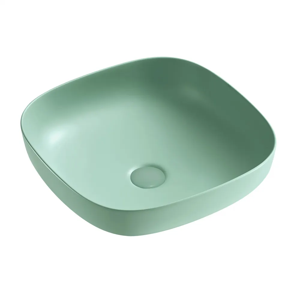 Раковина накладная ABBER Rechteck AC2217MBG зеленая матовая — фото 1, Раковины накладные