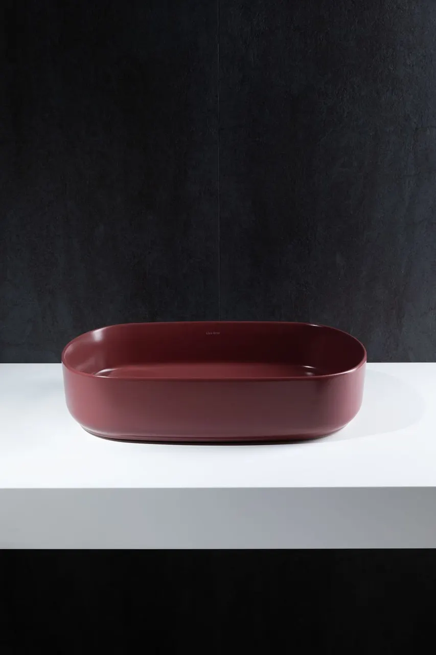 Раковина накладная Allen Brau Fantasy 55 4.11022.BD бордо — фото 3, Раковины накладные