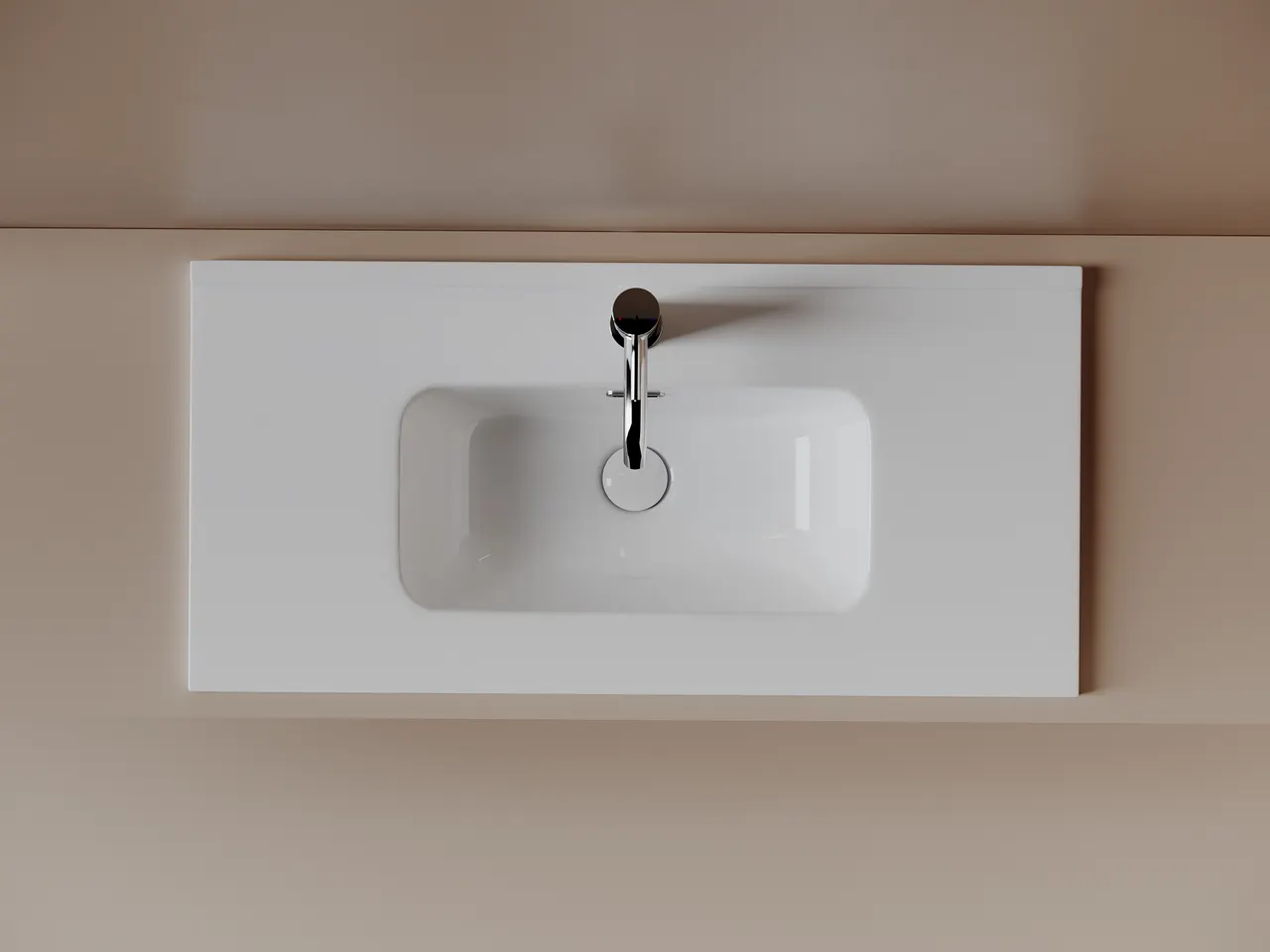 CN7026 Раковина мебельная накладная Compact 810x395x170, цвет белый — фото 3, Раковины накладные