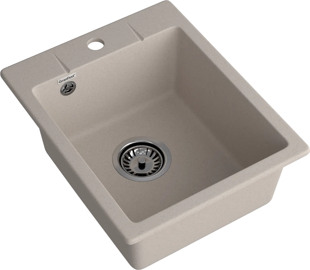 GRANFEST Мойка URBAN 240 1-чаша 400*490мм песочный арт.GF-UR- 240 песочный — фото 1, Кухонные мойки