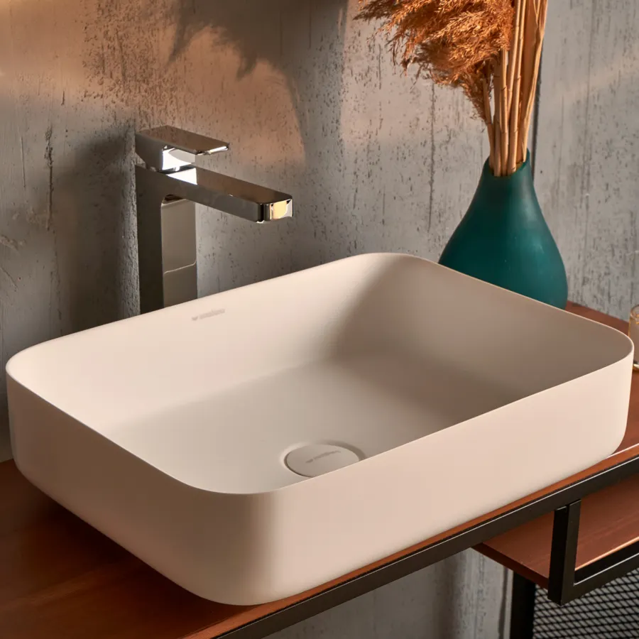 Раковина Loreto lungo 495 округлая, белый матовый, MonteBianco 12017 — фото 1, Раковины