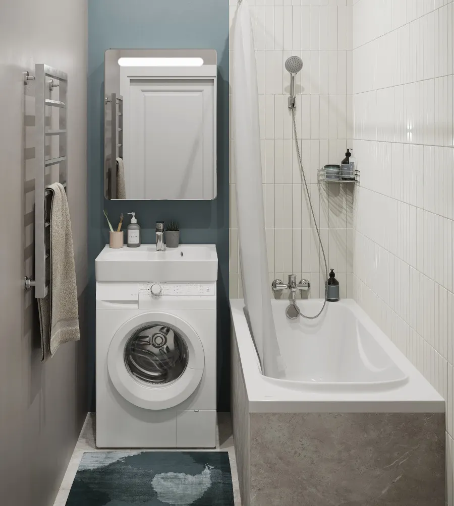 КЛИО Умывальник 51,5/63 см. над стир.машиной, хр.кольцо, САНТЕК 1WH501769 — фото 4, Раковины подвесные