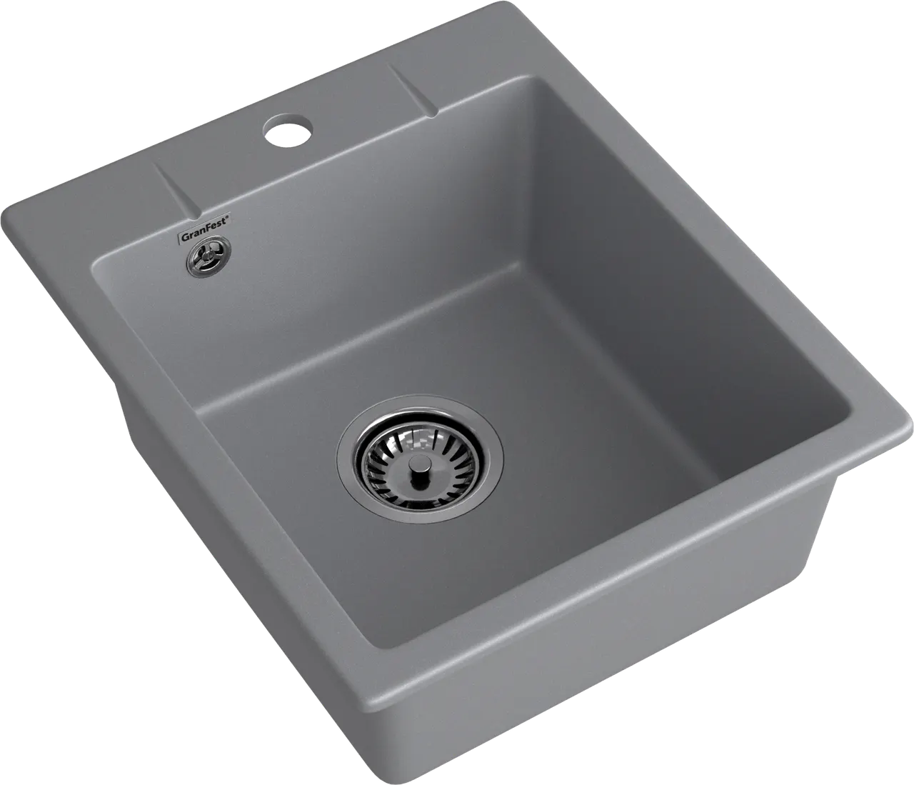 GRANFEST Мойка URBAN 242 1-чаша 420*490мм темно-серый арт.GF-UR- 242 темно-серый — фото 1, Кухонные мойки