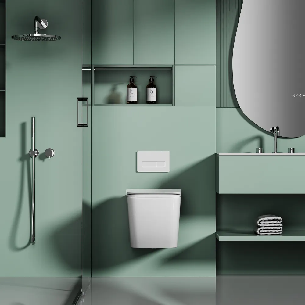 Товар: Унитаз ABBER Ultra AC1303 подвесной белый с ультратонким ободком - фото 5 Унитаз ABBER Ultra AC1303 подвесной белый с ультратонким ободком — фото 5, Подвесные унитазы