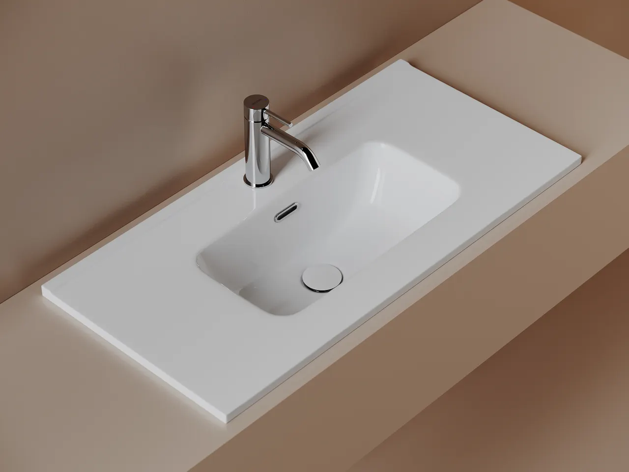 CN7026 Раковина мебельная накладная Compact 810x395x170, цвет белый — фото 2, Раковины накладные