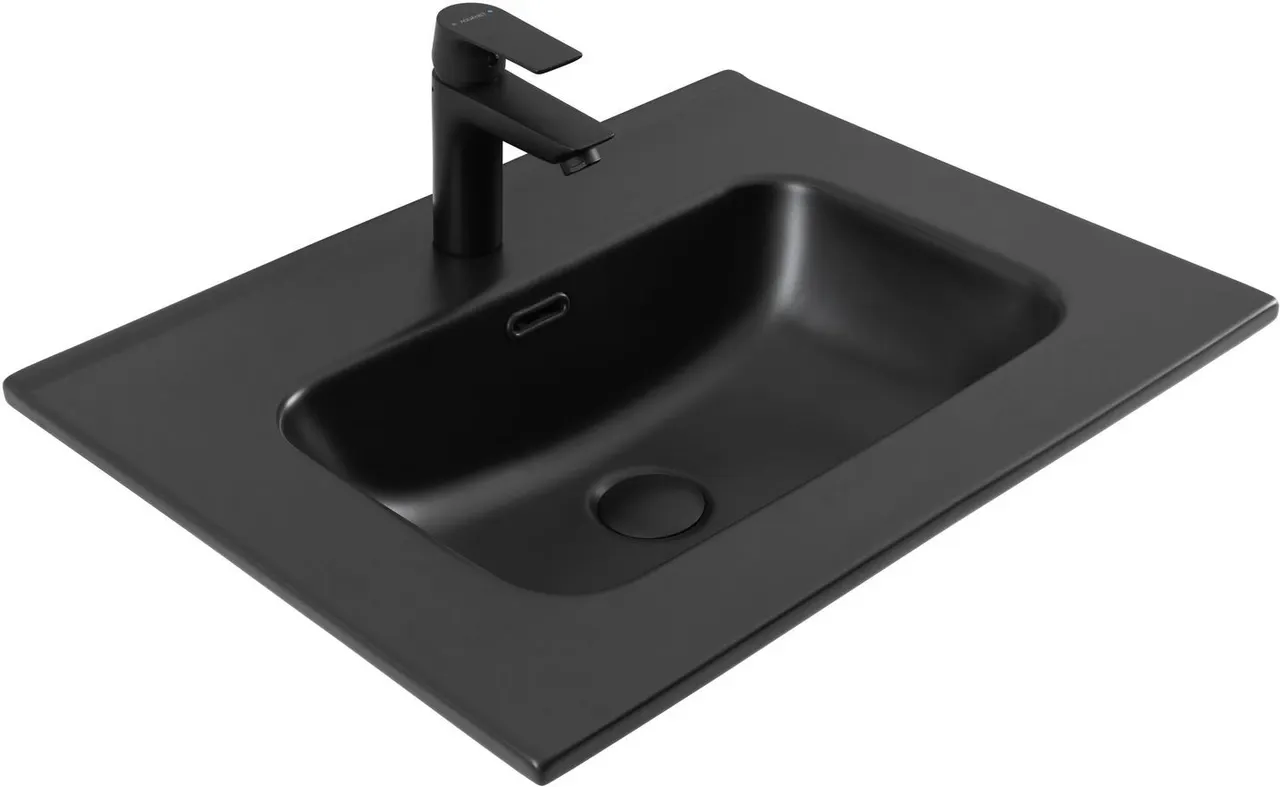 Раковина Aquanet Flat 60 черная матовая 00329253 — фото 1, Раковины