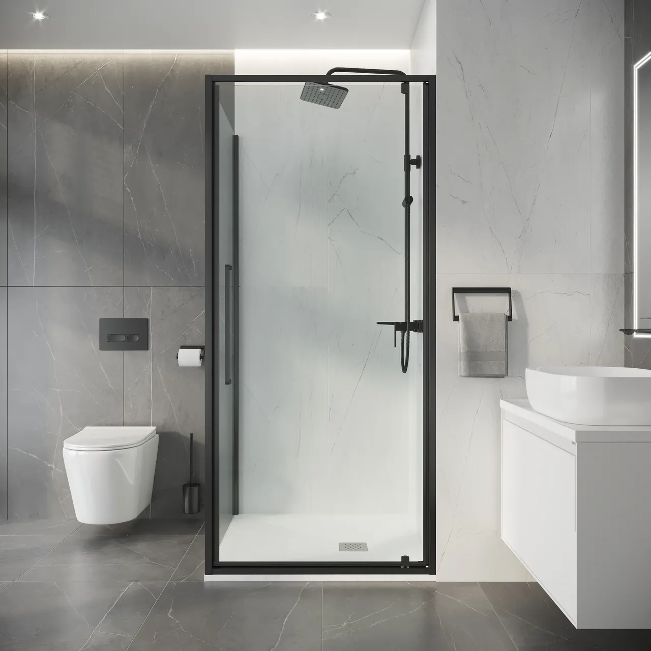 Товар: Душевое ограждение Niagara Nova NG-35-9AGR-A100GR-34 (90х100х195) прямоугольник,распашная,графит,стекло прозрачное,2 места - фото 4 Душевое ограждение Niagara Nova NG-35-9AGR-A100GR-34 (90х100х195) прямоугольник,распашная,графит,стекло прозрачное,2 места — фото 4, Душевые уголки