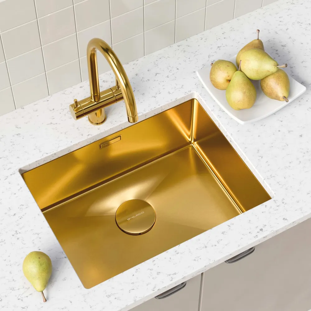 Декоративная крышка Milacio MCU.004.GD, брашированное золото — фото 5, Прочие комплектующие для слива и канализации