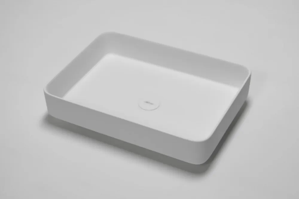 Раковина накладная ABBER Stein AS2629 белая матовая — фото 3, Раковины накладные