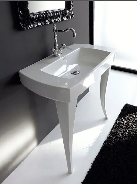 Раковина Artceram Jazz на ножки с одним отверстием цвет белый JZL001 01 00 — фото 2, Раковины напольные